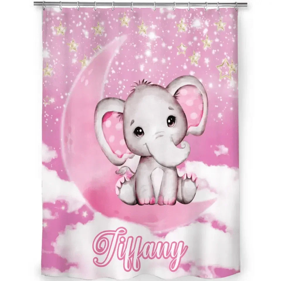 Starlet Elephant Name Custom Shower Curtain - Bathroom Decorating - Joliny
