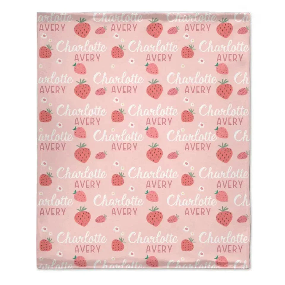 Strawberry Name Customized Blanket Gift for Girls - Joliny