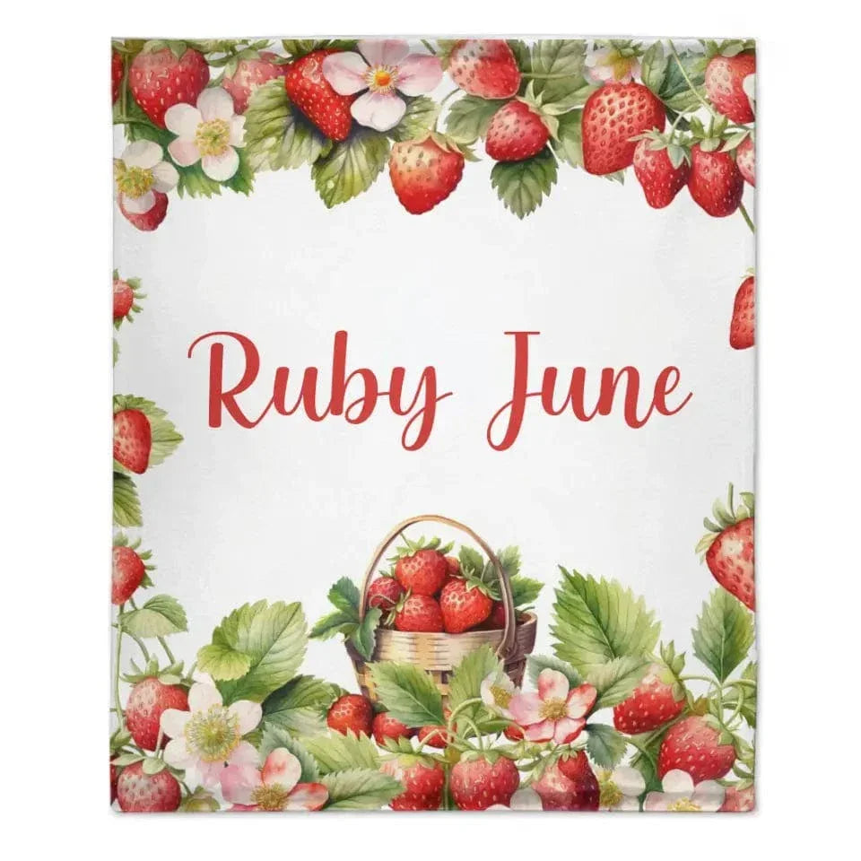 Strawberry Name Customized Blanket Gift for Girls - Joliny