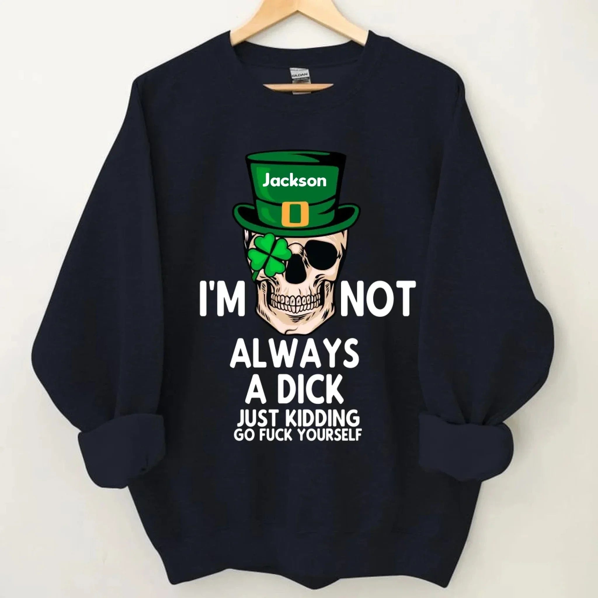 Customized St. Patrick's Day T-shirt - Personalized Name St. Patrick's Day Themed Skull Printed Clothes - A Gift For Friend,Family,Holiday Enthusiasts - Joliny