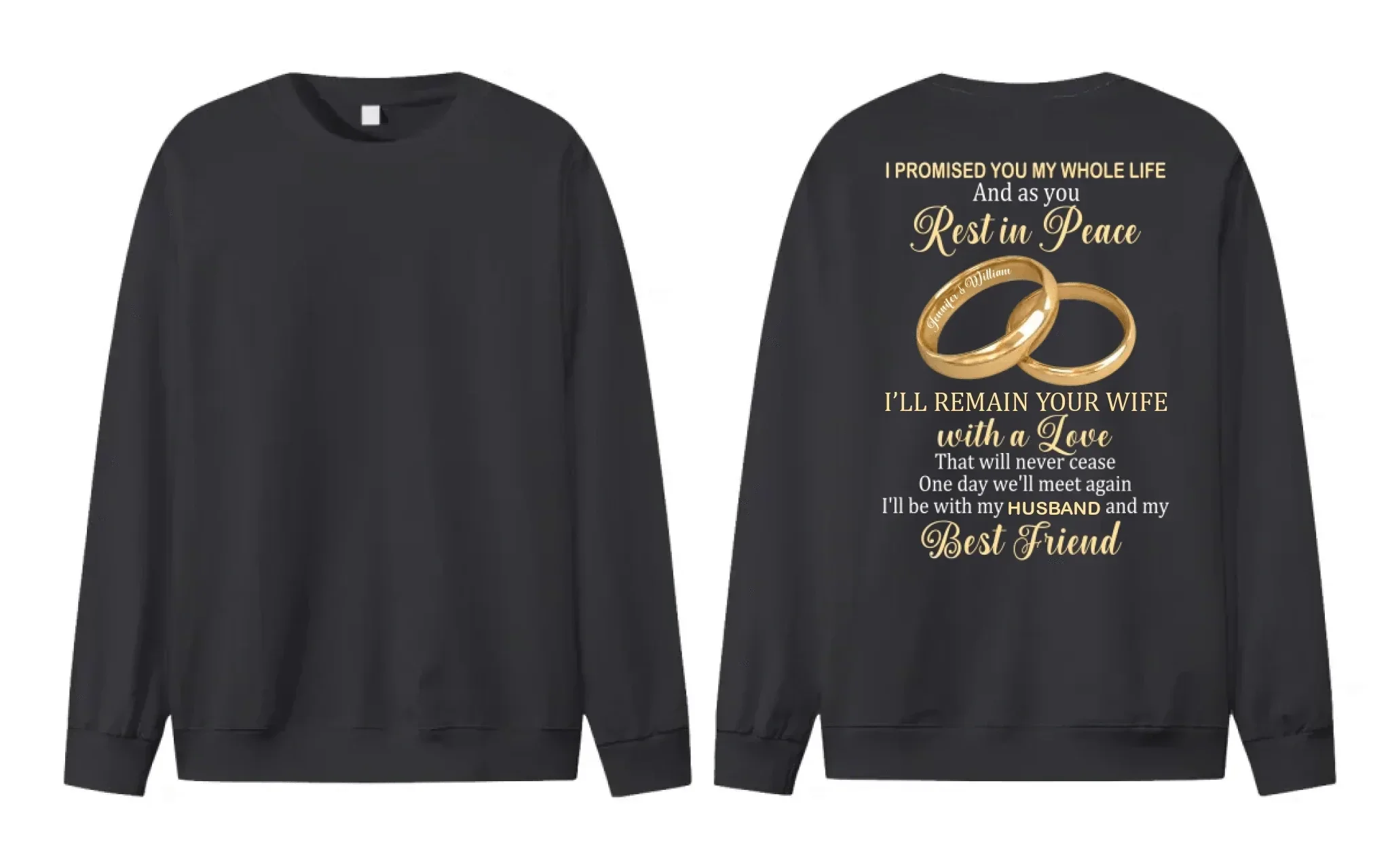 Customized Couple's Theme T-shirt - Personalized Nicknames for Ring Love Letter Clothing - A Gift For Wife,Husband,Girlfriend,Boyfriend - Joliny