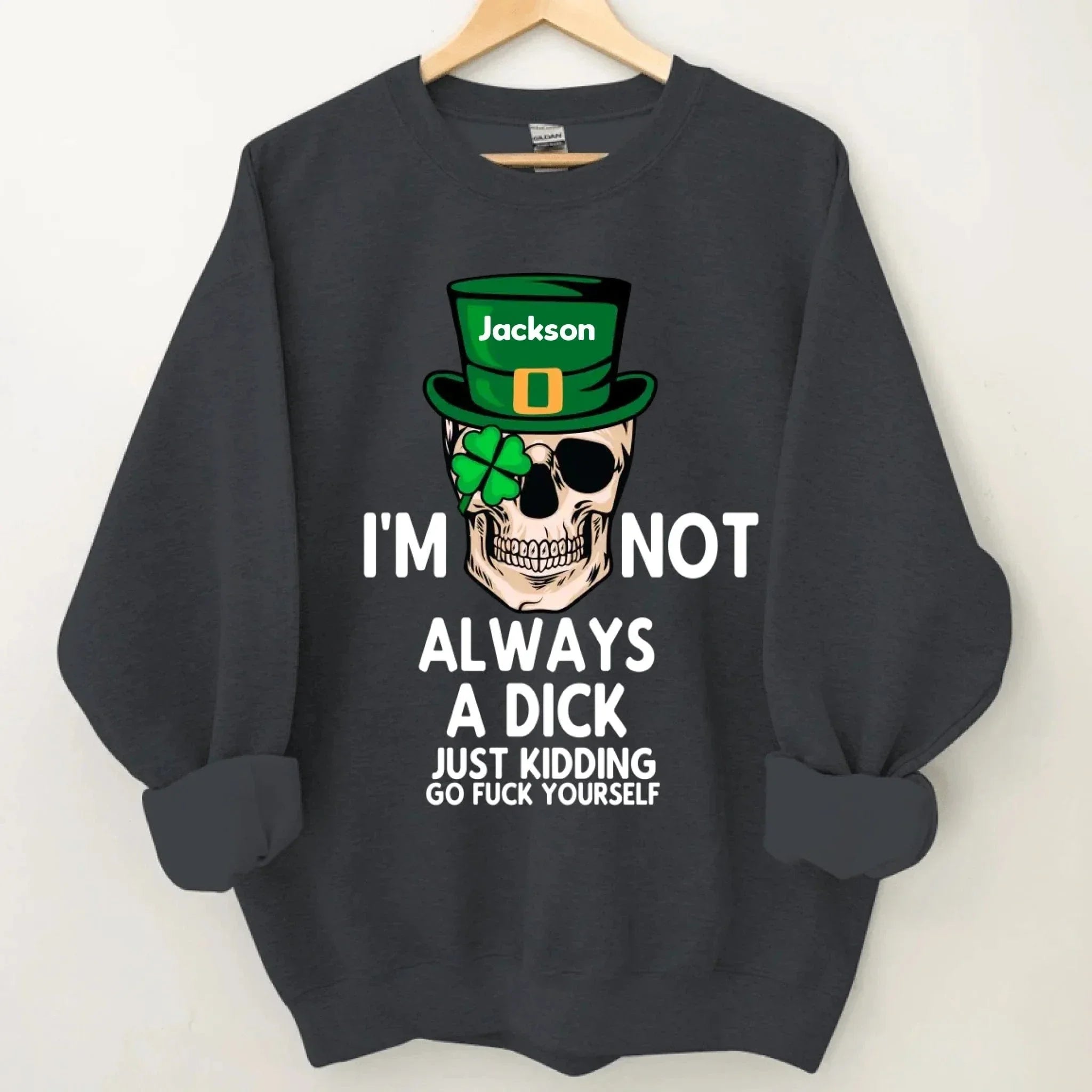 Customized St. Patrick's Day T-shirt - Personalized Name St. Patrick's Day Themed Skull Printed Clothes - A Gift For Friend,Family,Holiday Enthusiasts - Joliny