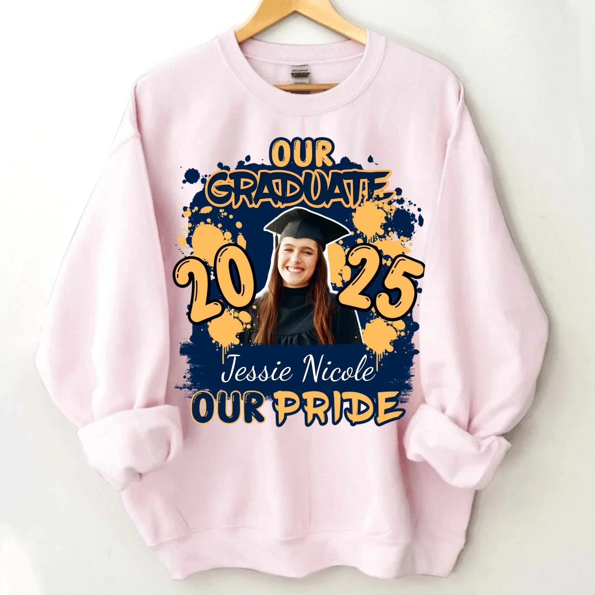 Custom Graduation Season T-Shirt - Personalized Graduation Apparel with Photo, Name and Year - Memorial Gifts for Students, Grandchildren, Siblings - Joliny