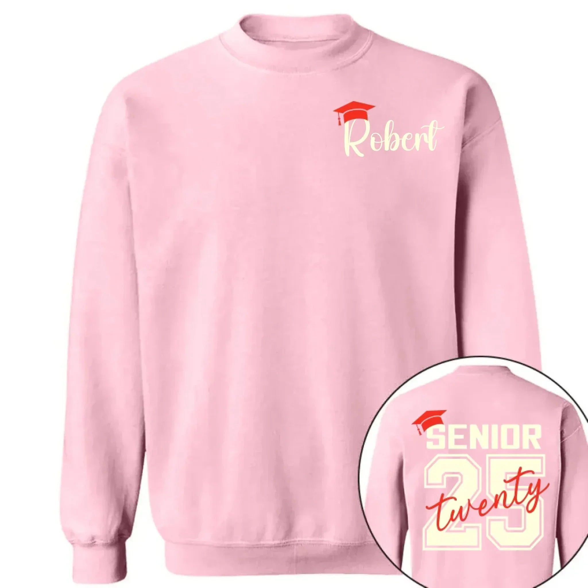 Customized Bachelor's Cap Pattern Graduation T-shirt - Personalized Name Pattern Graduation Cap Clothing for the Academic Year- Gifts for Family,Grandchildren,Graduate - Joliny