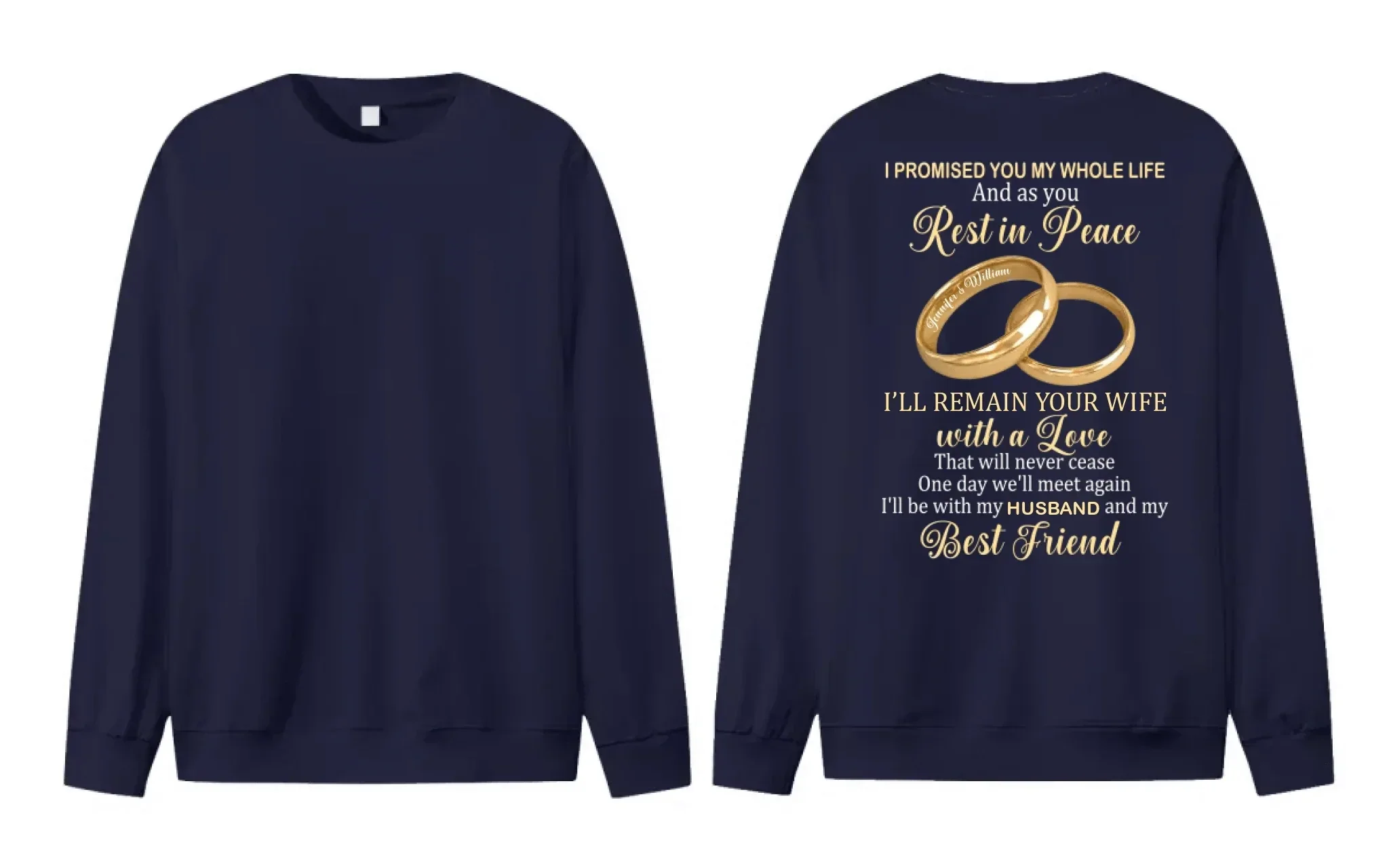 Customized Couple's Theme T-shirt - Personalized Nicknames for Ring Love Letter Clothing - A Gift For Wife,Husband,Girlfriend,Boyfriend - Joliny