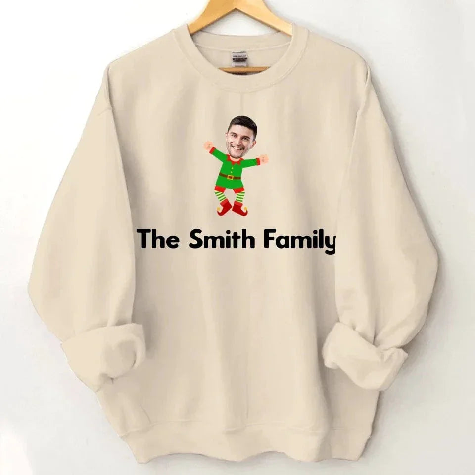 Customized Christmas Style Elf Costumes - Personalized Family Name And Photo Clothes - A Gift For Family,Team - Joliny