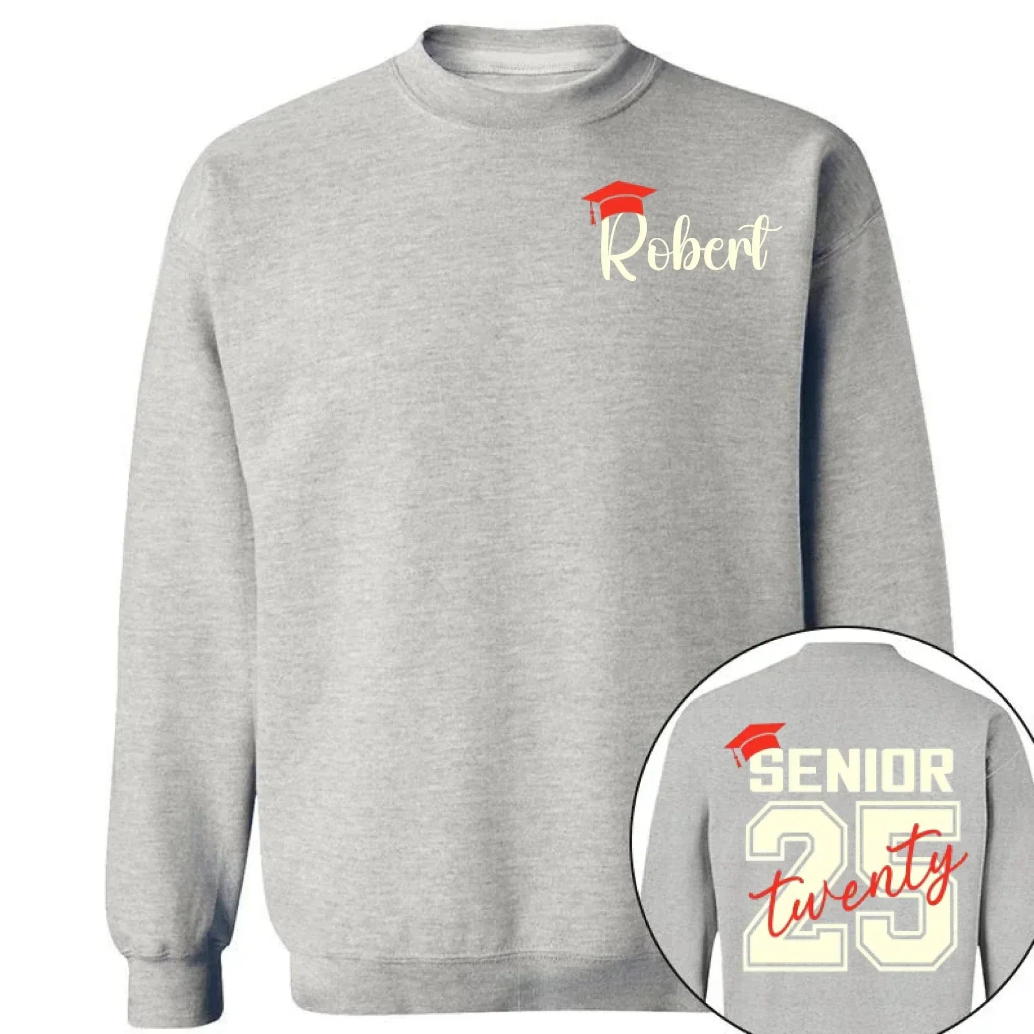 Customized Bachelor's Cap Pattern Graduation T-shirt - Personalized Name Pattern Graduation Cap Clothing for the Academic Year- Gifts for Family,Grandchildren,Graduate - Joliny