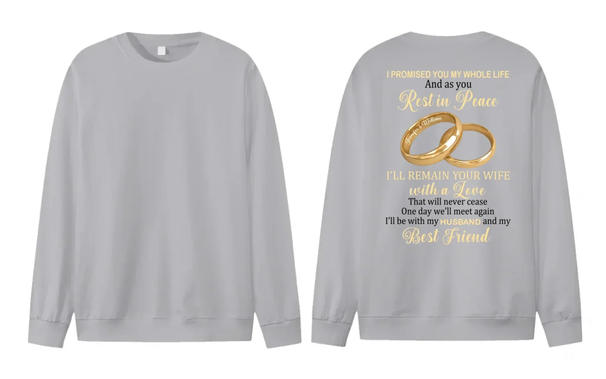 Customized Couple's Theme T-shirt - Personalized Nicknames for Ring Love Letter Clothing - A Gift For Wife,Husband,Girlfriend,Boyfriend - Joliny