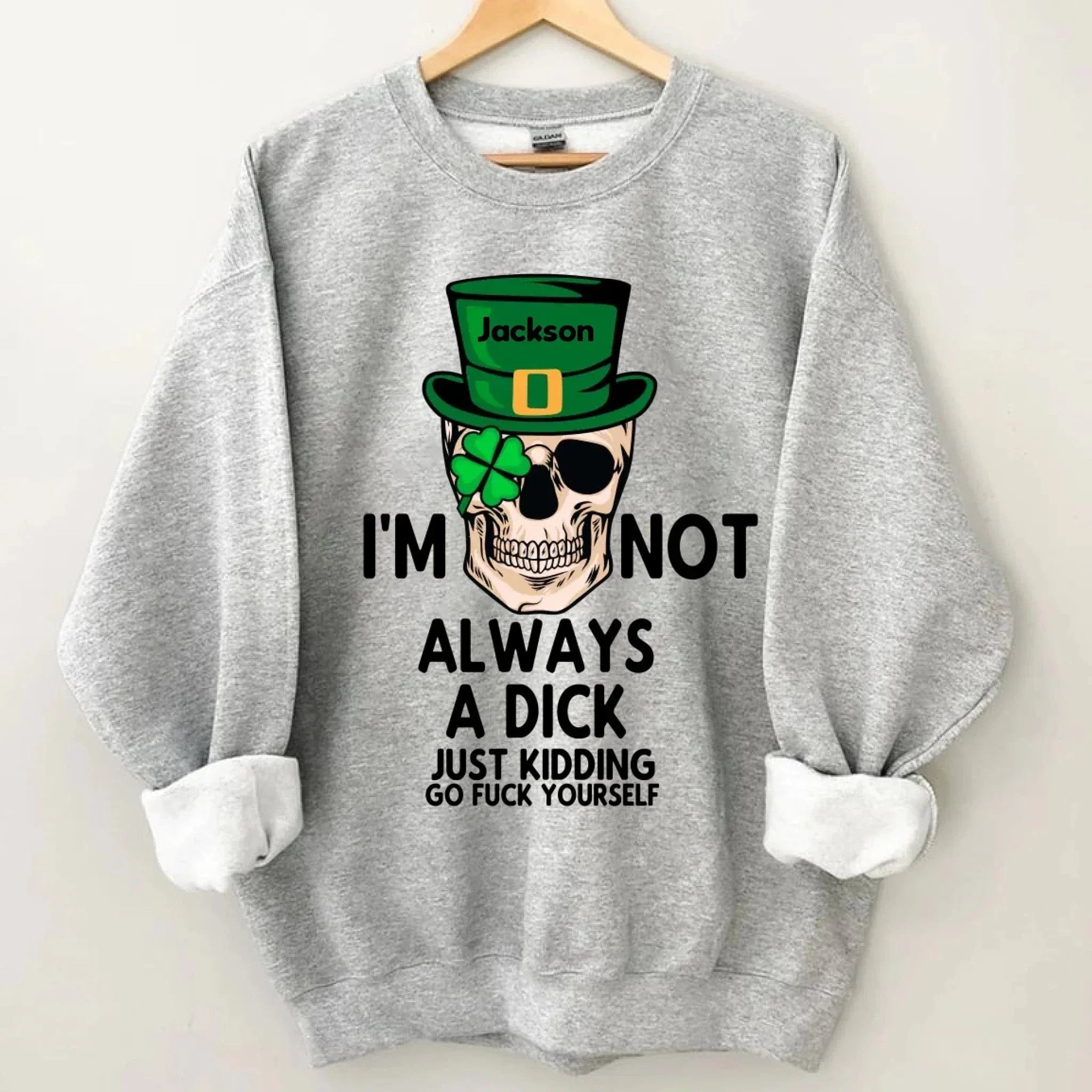 Customized St. Patrick's Day T-shirt - Personalized Name St. Patrick's Day Themed Skull Printed Clothes - A Gift For Friend,Family,Holiday Enthusiasts - Joliny