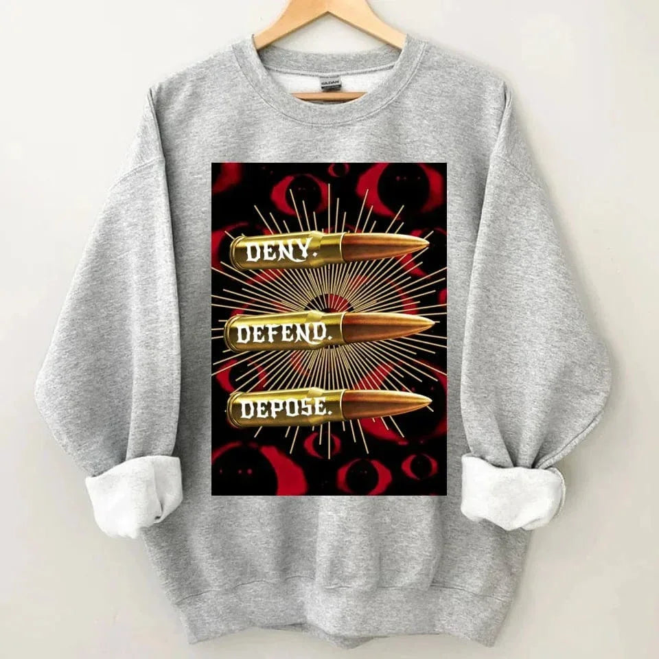 Deny,Defend and Depose Themed Bullet Pattern Clothing - A Gift For Friend,Family,Colleagues,Fellow Student,Roommates - Joliny