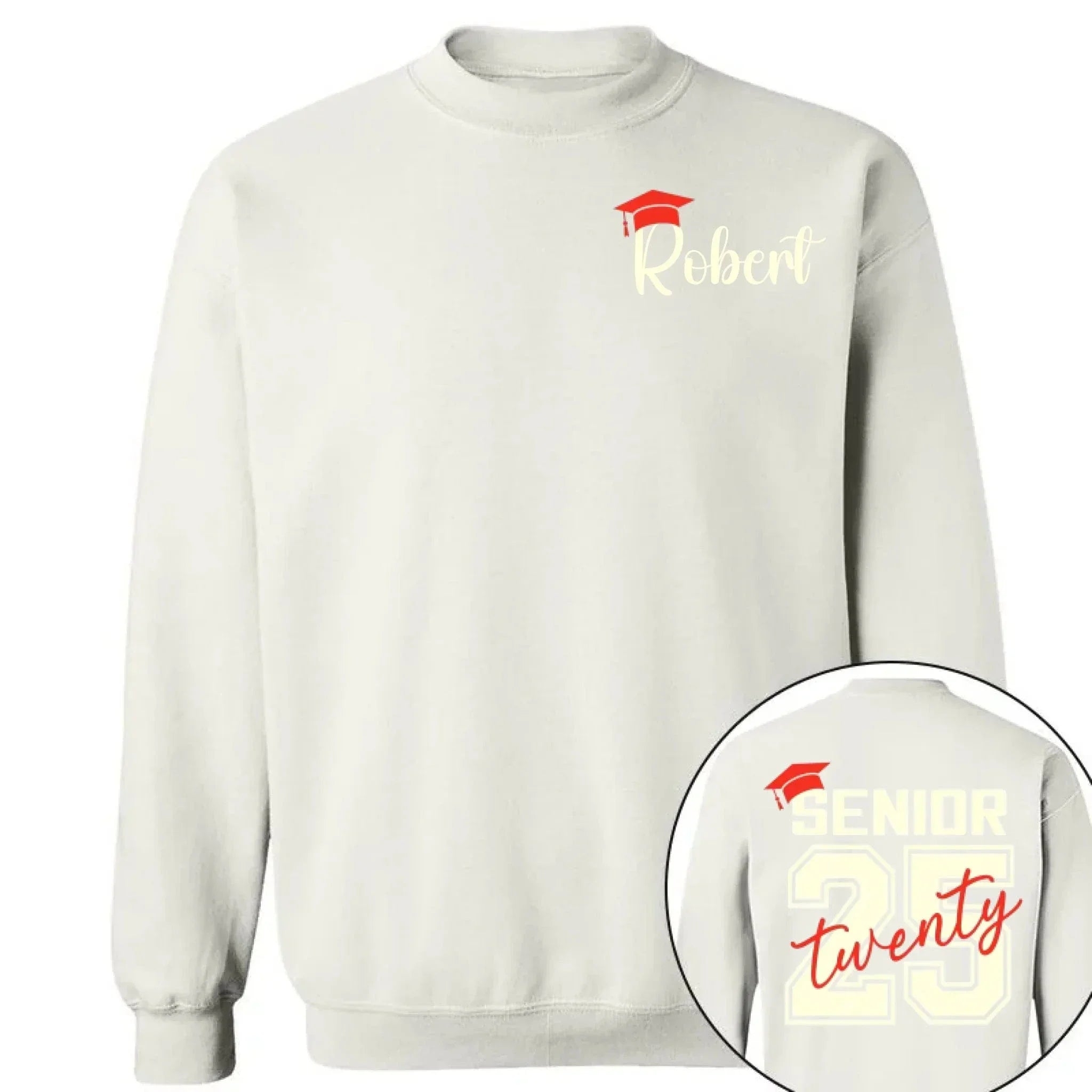 Customized Bachelor's Cap Pattern Graduation T-shirt - Personalized Name Pattern Graduation Cap Clothing for the Academic Year- Gifts for Family,Grandchildren,Graduate - Joliny