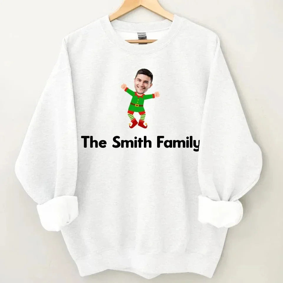 Customized Christmas Style Elf Costumes - Personalized Family Name And Photo Clothes - A Gift For Family,Team - Joliny