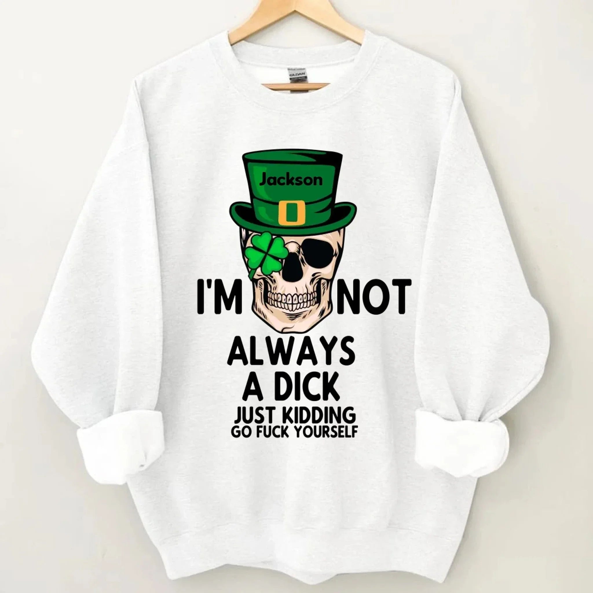 Customized St. Patrick's Day T-shirt - Personalized Name St. Patrick's Day Themed Skull Printed Clothes - A Gift For Friend,Family,Holiday Enthusiasts - Joliny