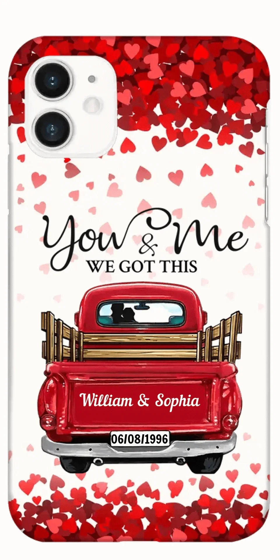 Sweet Couple On Red Truck, You & Me We Got This Personalized Phone Case - Joliny