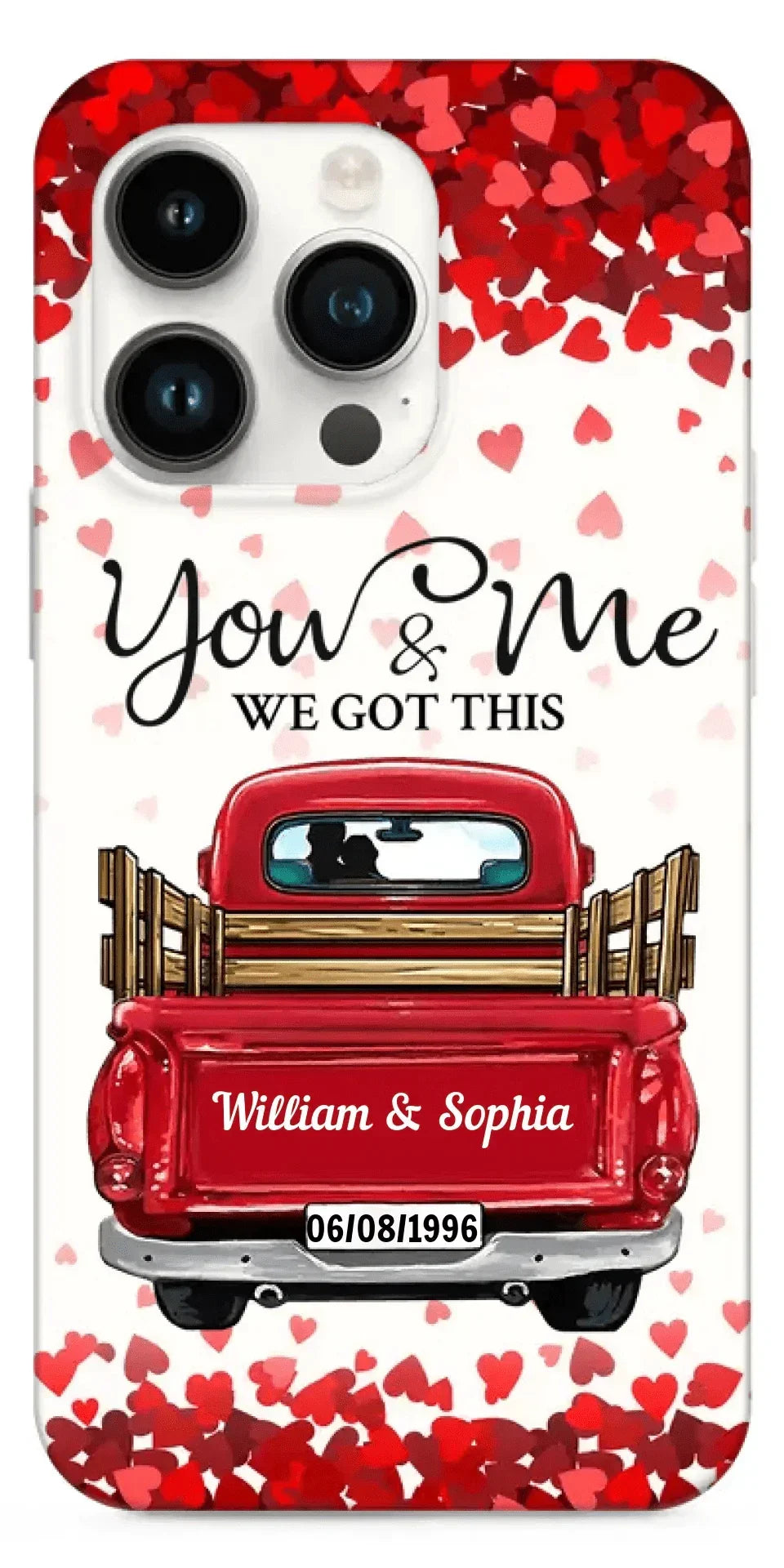 Sweet Couple On Red Truck, You & Me We Got This Personalized Phone Case - Joliny