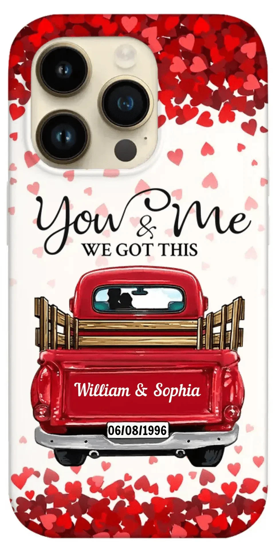 Sweet Couple On Red Truck, You & Me We Got This Personalized Phone Case - Joliny