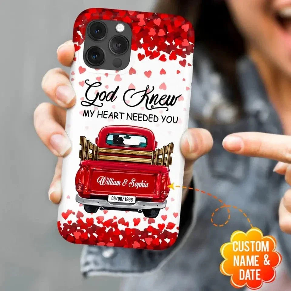 Sweet Couple On Red Truck, You & Me We Got This Personalized Phone Case - Joliny