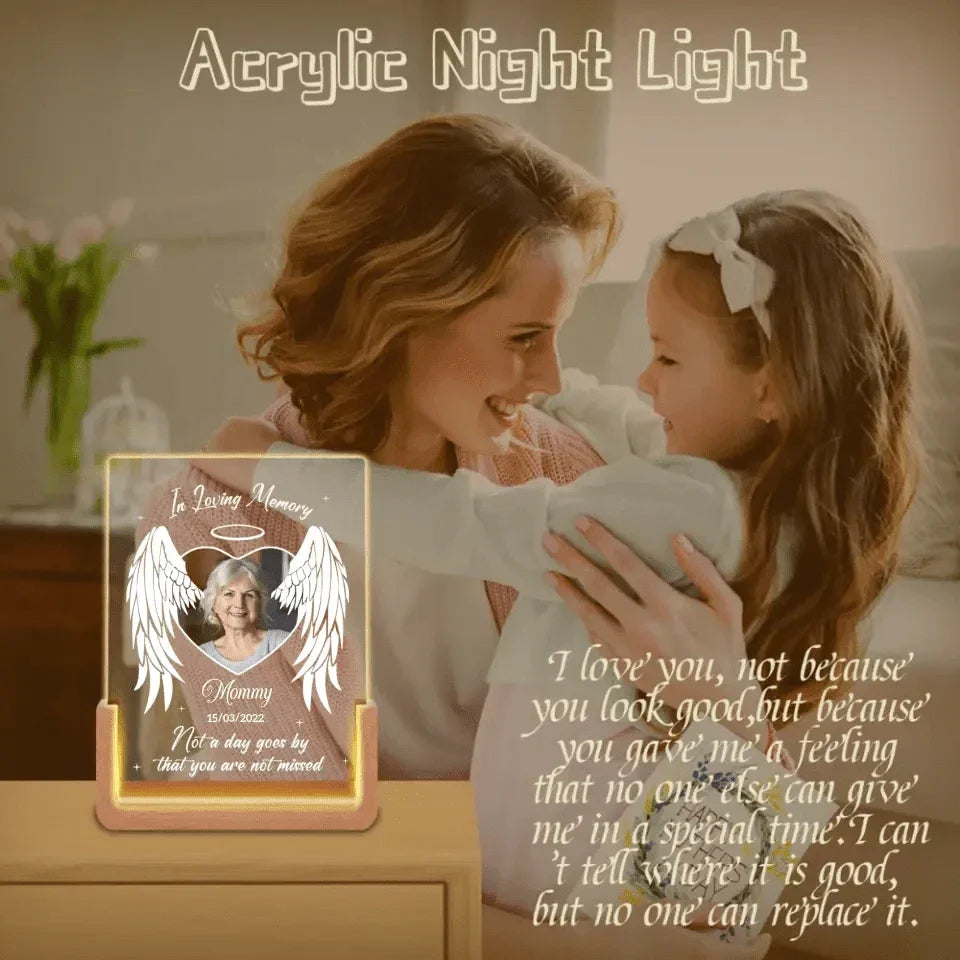 Sympathy Gift - Custom Photo Your Light Will Always Shine In My Heart - Memorial Personalized Custom Shaped LED Night Light - Joliny