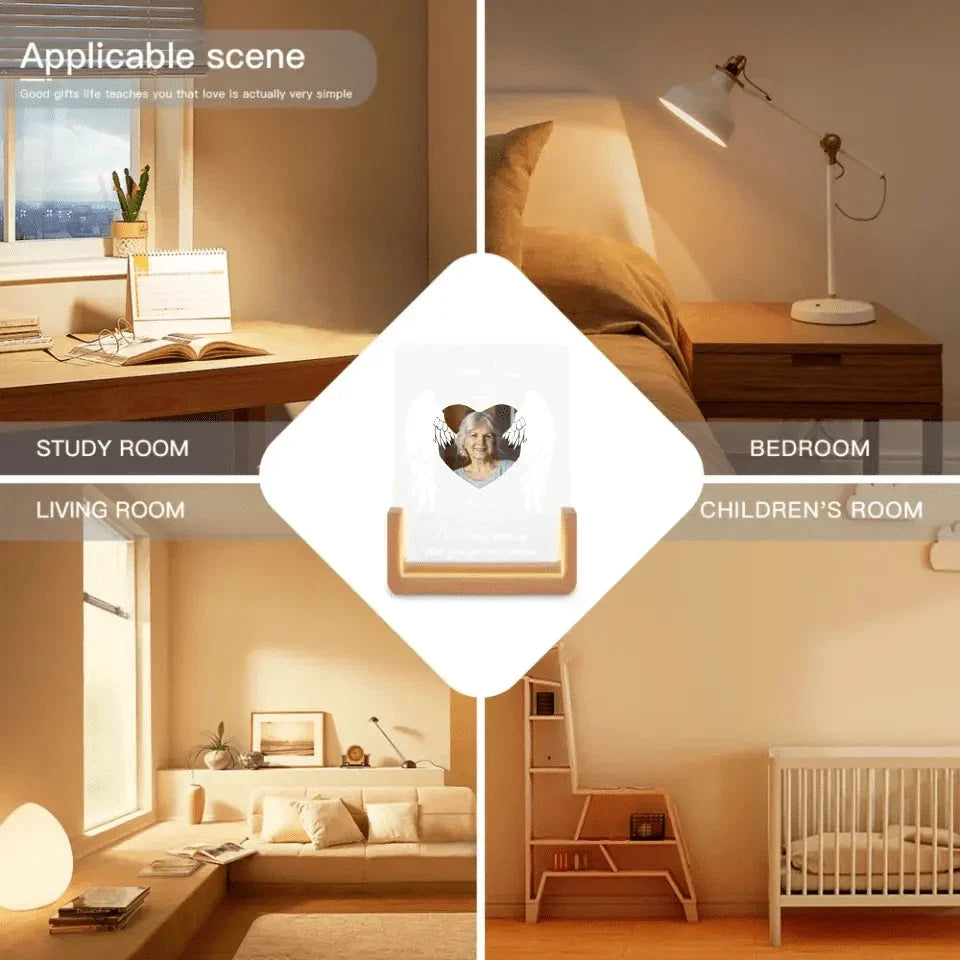 Sympathy Gift - Custom Photo Your Light Will Always Shine In My Heart - Memorial Personalized Custom Shaped LED Night Light - Joliny