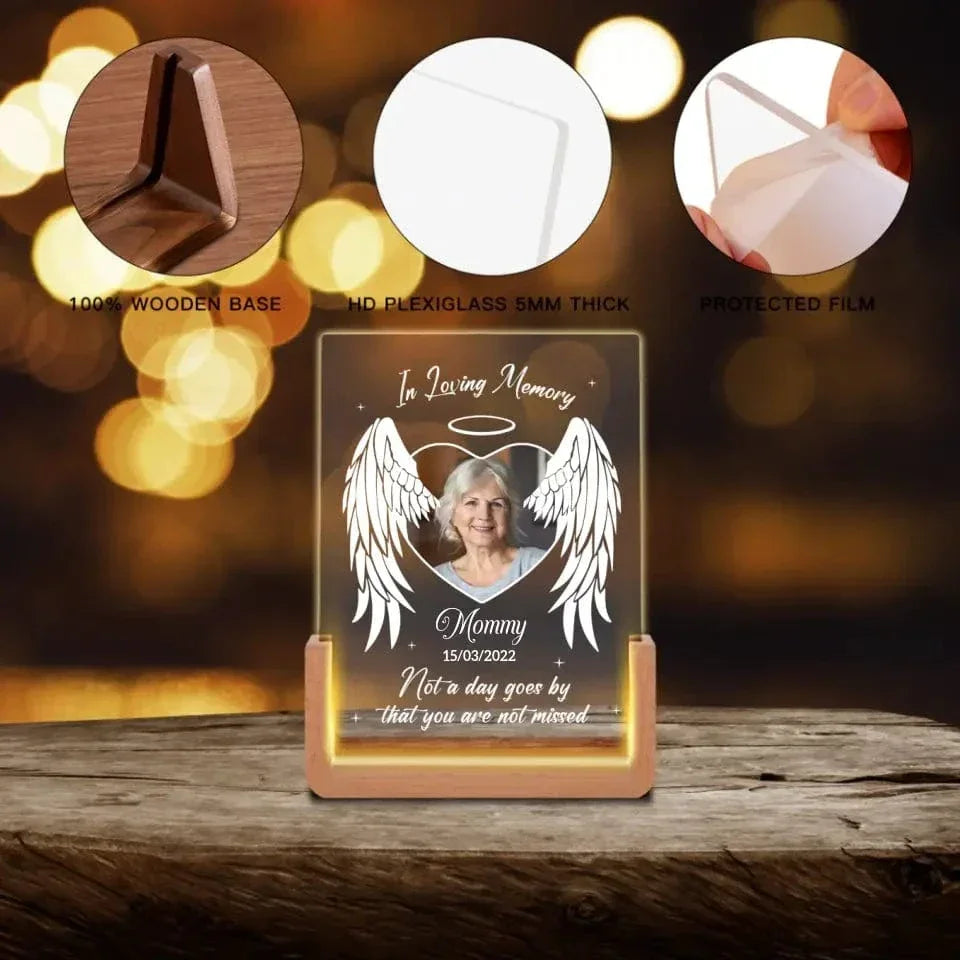 Sympathy Gift - Custom Photo Your Light Will Always Shine In My Heart - Memorial Personalized Custom Shaped LED Night Light - Joliny