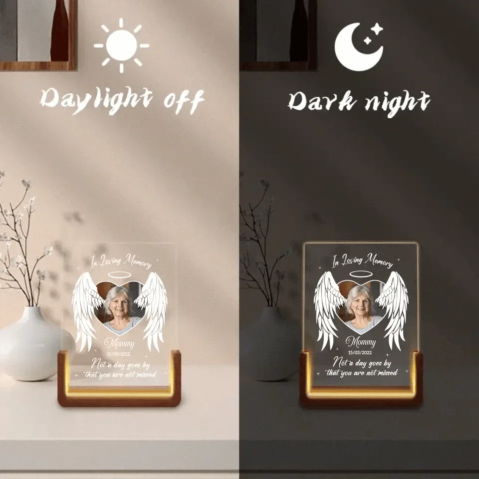 Sympathy Gift - Custom Photo Your Light Will Always Shine In My Heart - Memorial Personalized Custom Shaped LED Night Light - Joliny