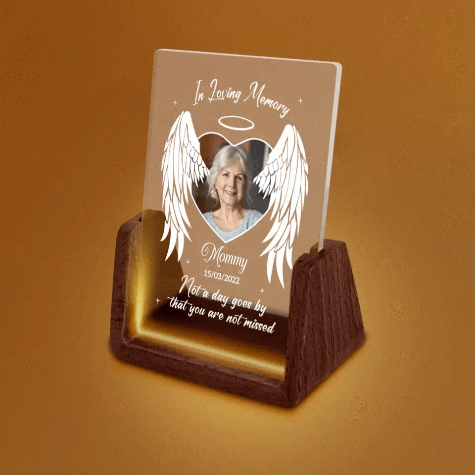 Sympathy Gift - Custom Photo Your Light Will Always Shine In My Heart - Memorial Personalized Custom Shaped LED Night Light - Joliny