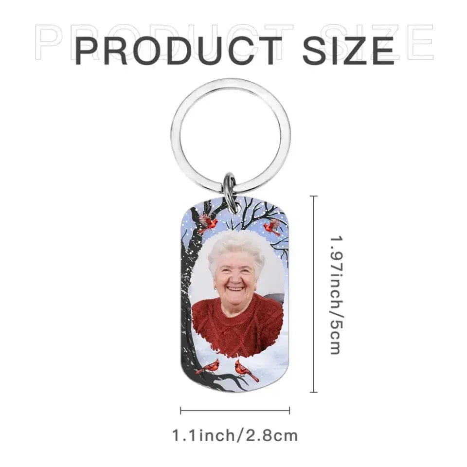 Sympathy Gift Memorial Personalized Custom Photo Keychain - Carry You With Me Until I See You Again - Joliny