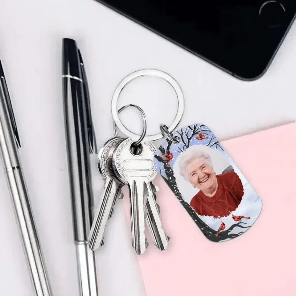 Sympathy Gift Memorial Personalized Custom Photo Keychain - Carry You With Me Until I See You Again - Joliny