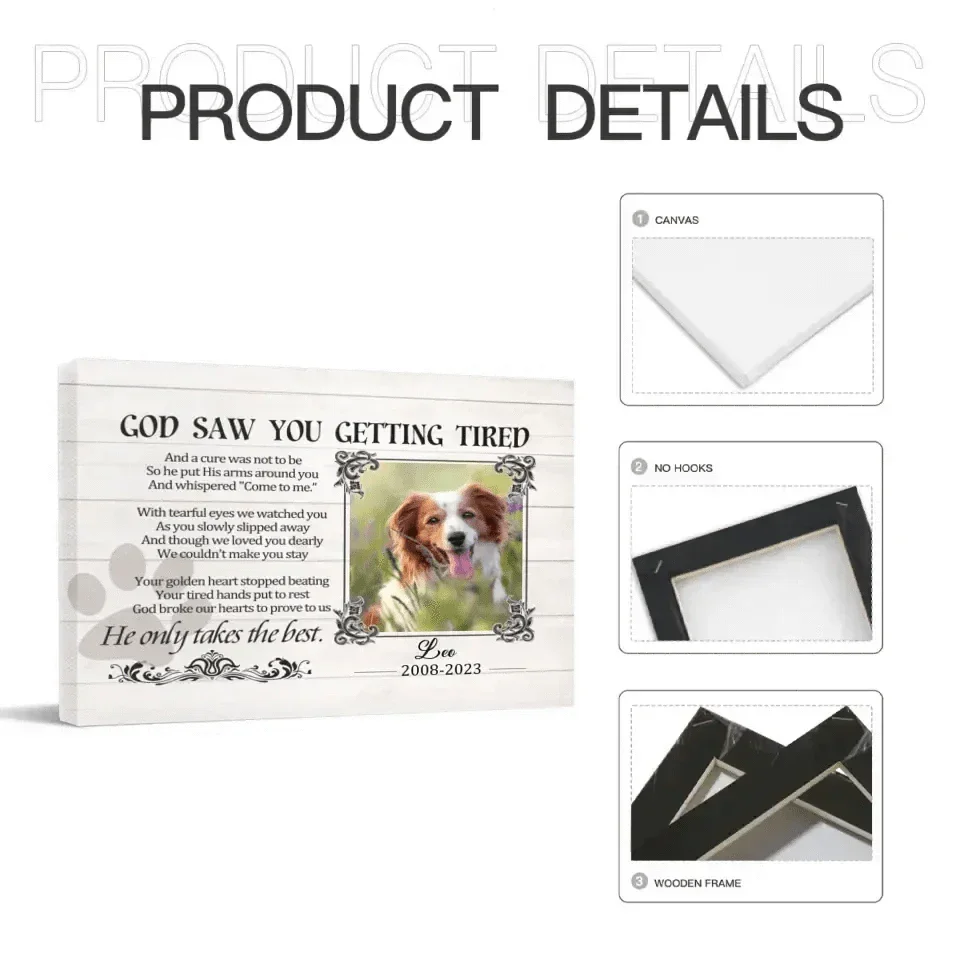 Sympathy Gifts Custom Photo Personalized Canvas Wall Art - For Pet DogCat Owners - Joliny