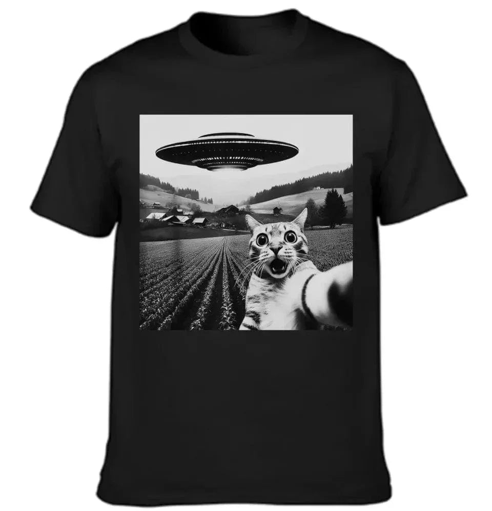 Cat and UFO Funny Selfie Pattern Clothes - A Gift For Friend,Family,Colleagues,Fellow Student,Roommates - Joliny