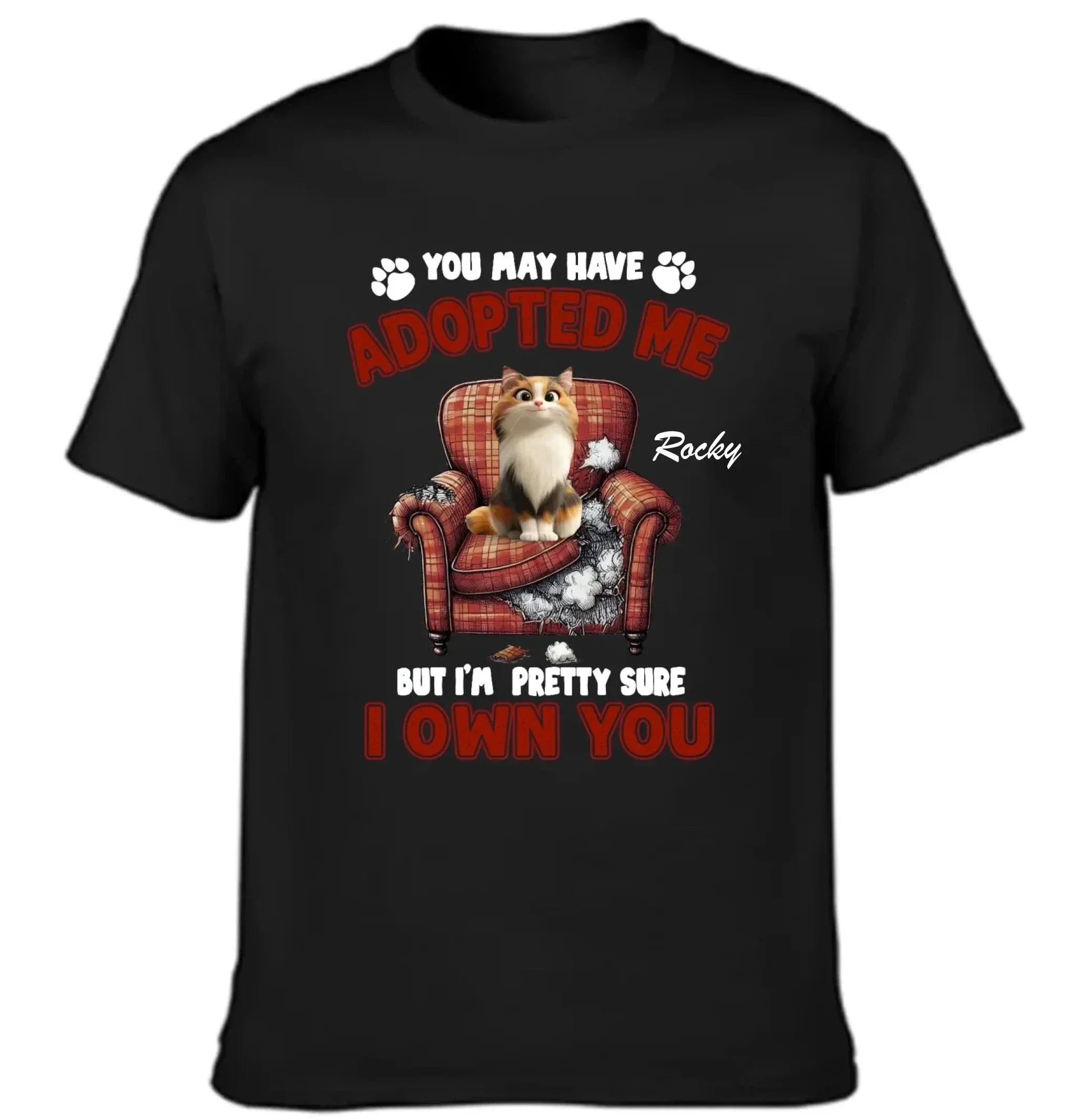 Customized Cat Themed T-Shirt - Personalized Cat Owner Clothing with Cat and Cat's Name - A Gift For Cat Owners,Cat Lovers - Joliny