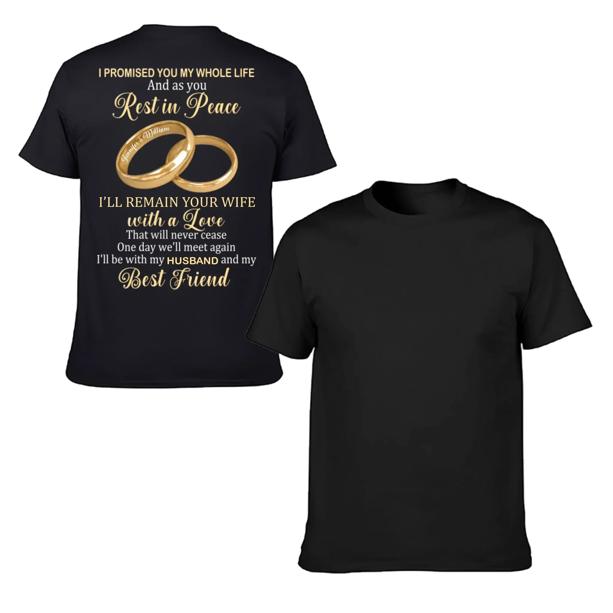 Customized Couple's Theme T-shirt - Personalized Nicknames for Ring Love Letter Clothing - A Gift For Wife,Husband,Girlfriend,Boyfriend - Joliny