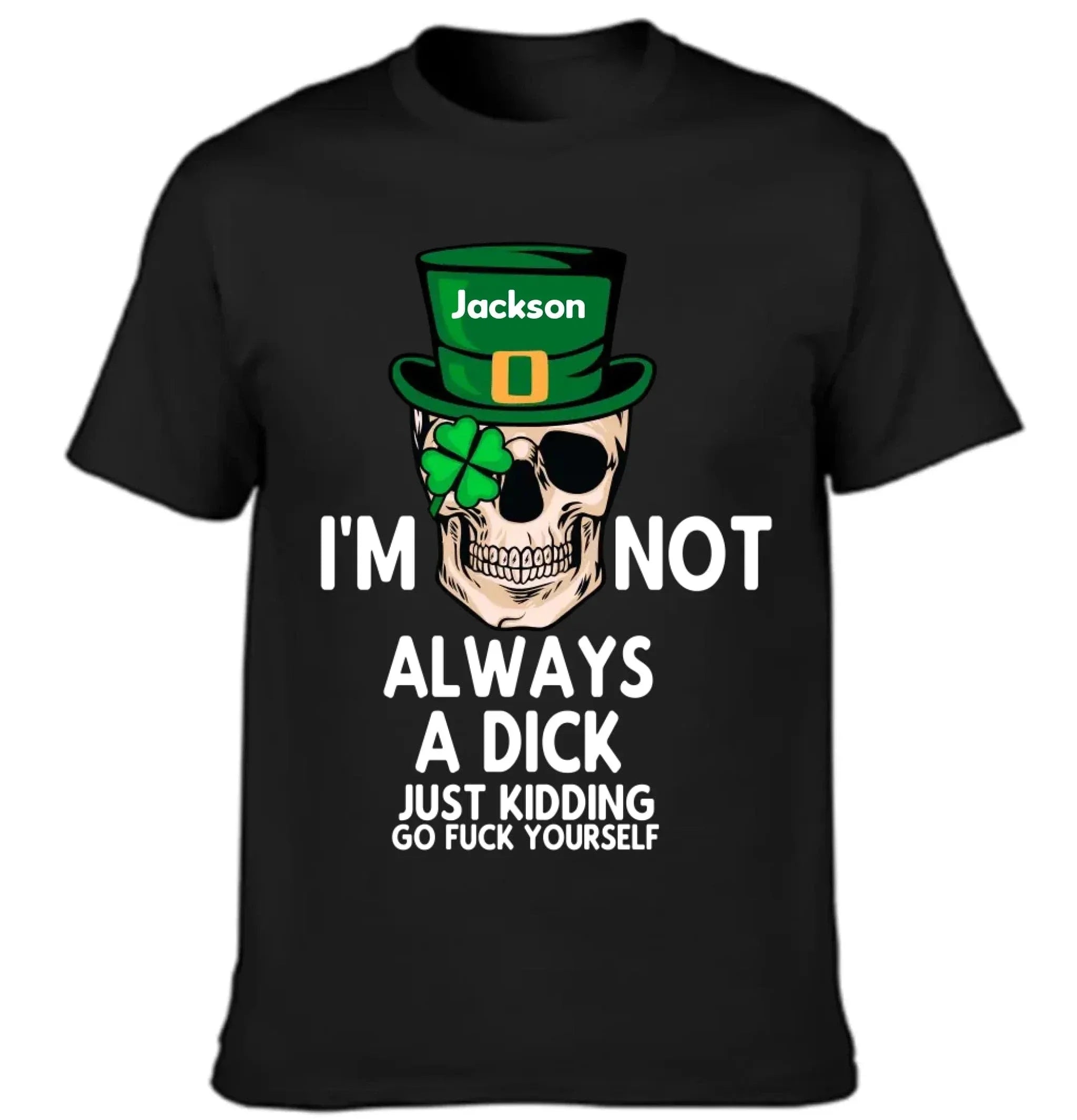 Customized St. Patrick's Day T-shirt - Personalized Name St. Patrick's Day Themed Skull Printed Clothes - A Gift For Friend,Family,Holiday Enthusiasts - Joliny