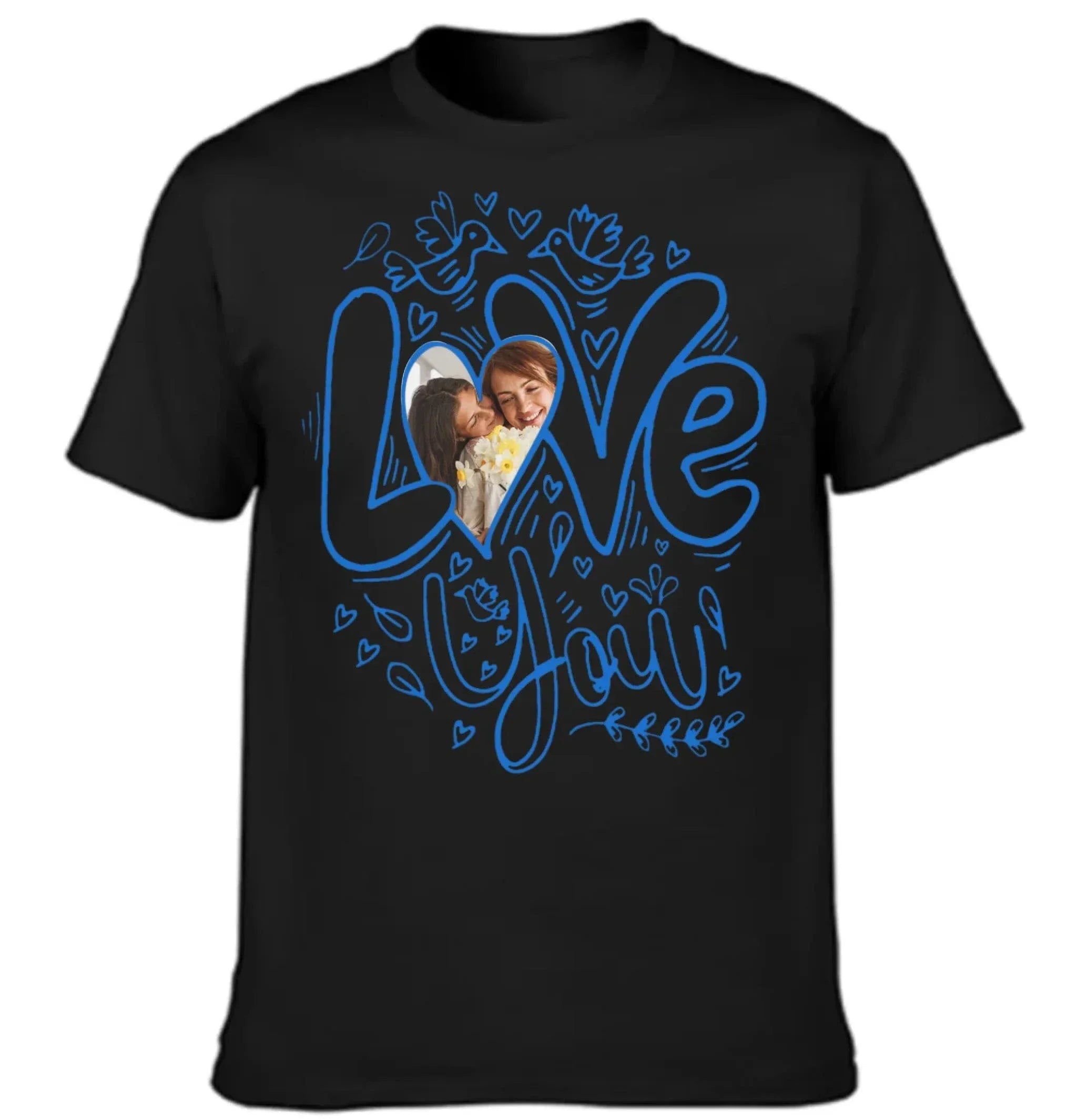 Customized T-shirt with the theme of "Love" - Customized Clothes Featuring Heart-shaped Photos - Gift for Couples,Boyfriend,Girfriend,Husband,Wife - Joliny