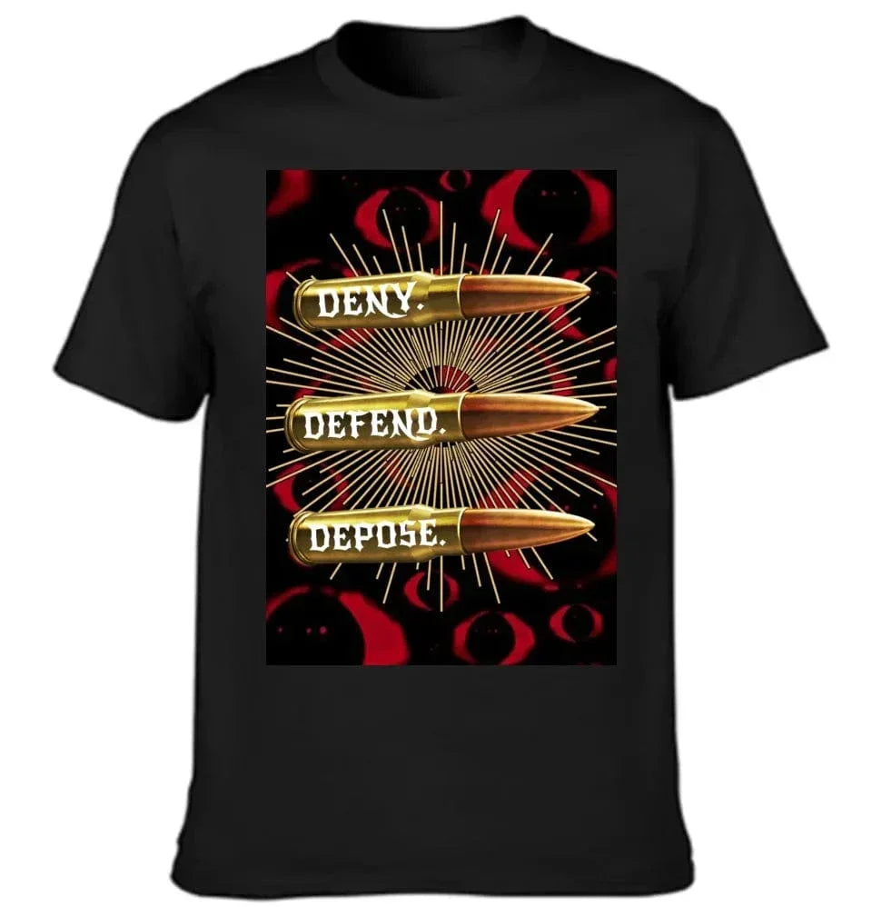Deny,Defend and Depose Themed Bullet Pattern Clothing - A Gift For Friend,Family,Colleagues,Fellow Student,Roommates - Joliny
