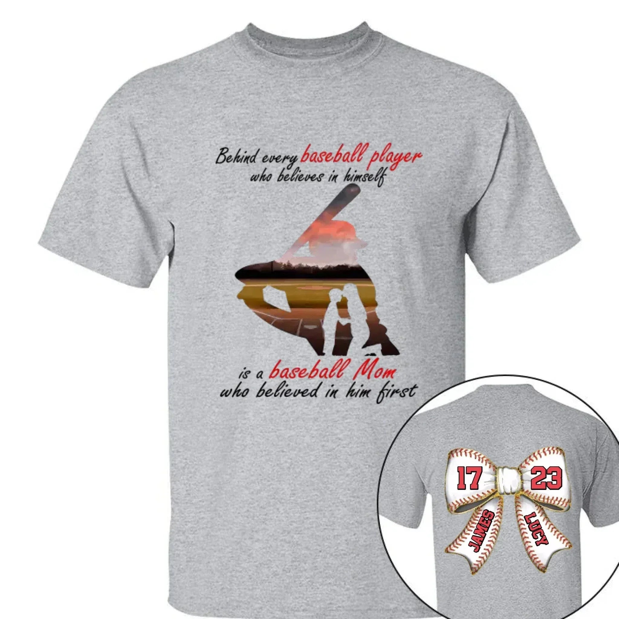 Customed Baseball T-Shirt - Personalised Baseball Themed Apparel with Themes,Numbers and Names - Gifts for Family,Children,Baseball Lovers - Joliny