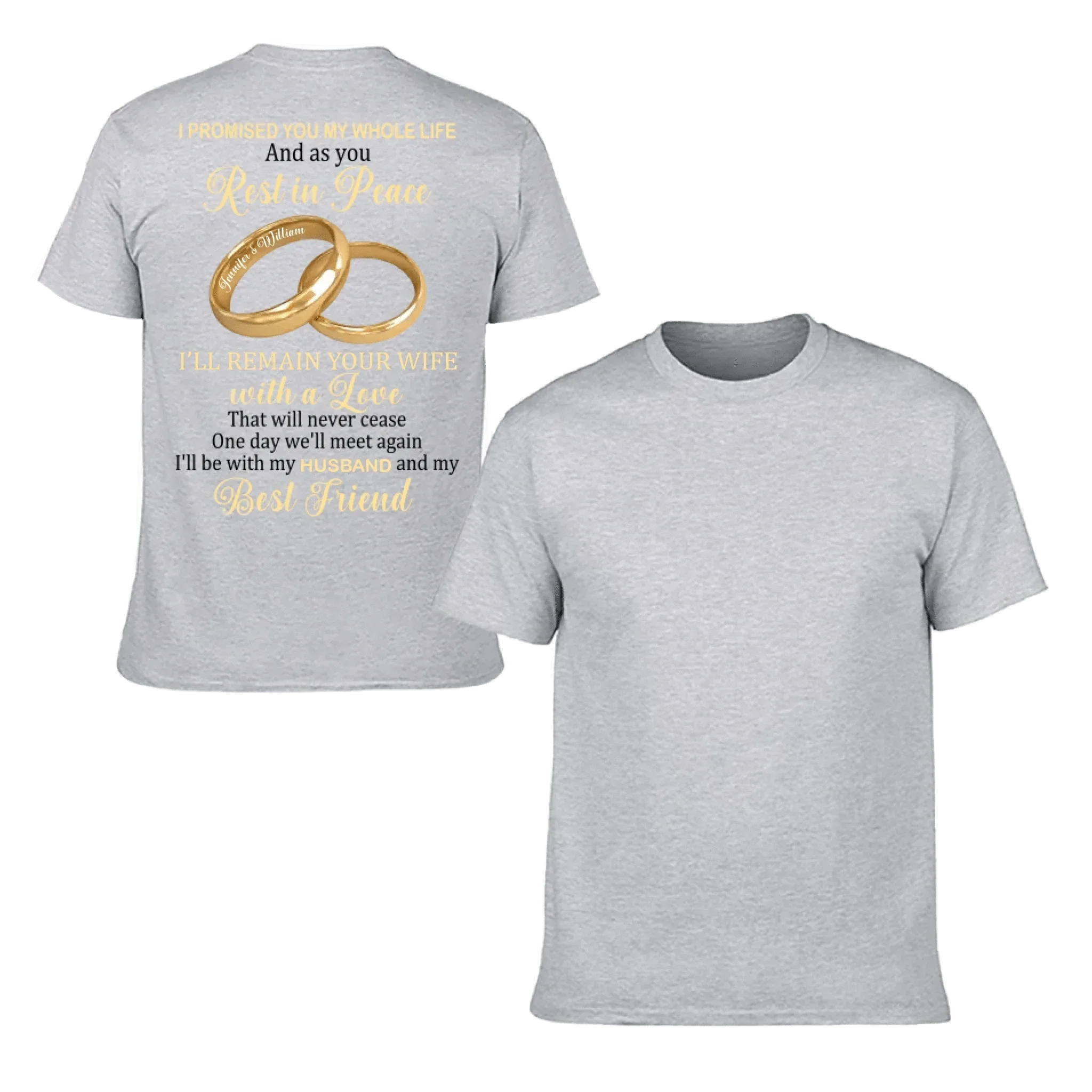 Customized Couple's Theme T-shirt - Personalized Nicknames for Ring Love Letter Clothing - A Gift For Wife,Husband,Girlfriend,Boyfriend - Joliny