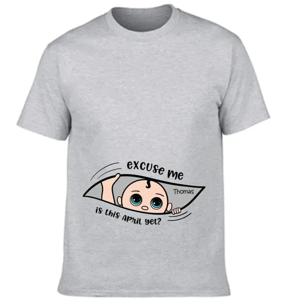 Customized Maternity Clothe - Personalized Cartoon Baby Image,Name and Month for Mom-To-Be Clothing - A Gift For Maternal,Wife - Joliny