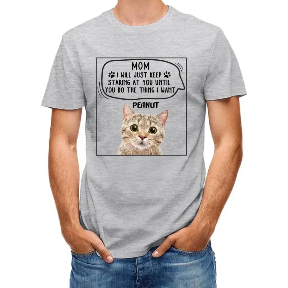 Personalized Photo T Shirt-Dog Cat Keep Staring At You - Joliny