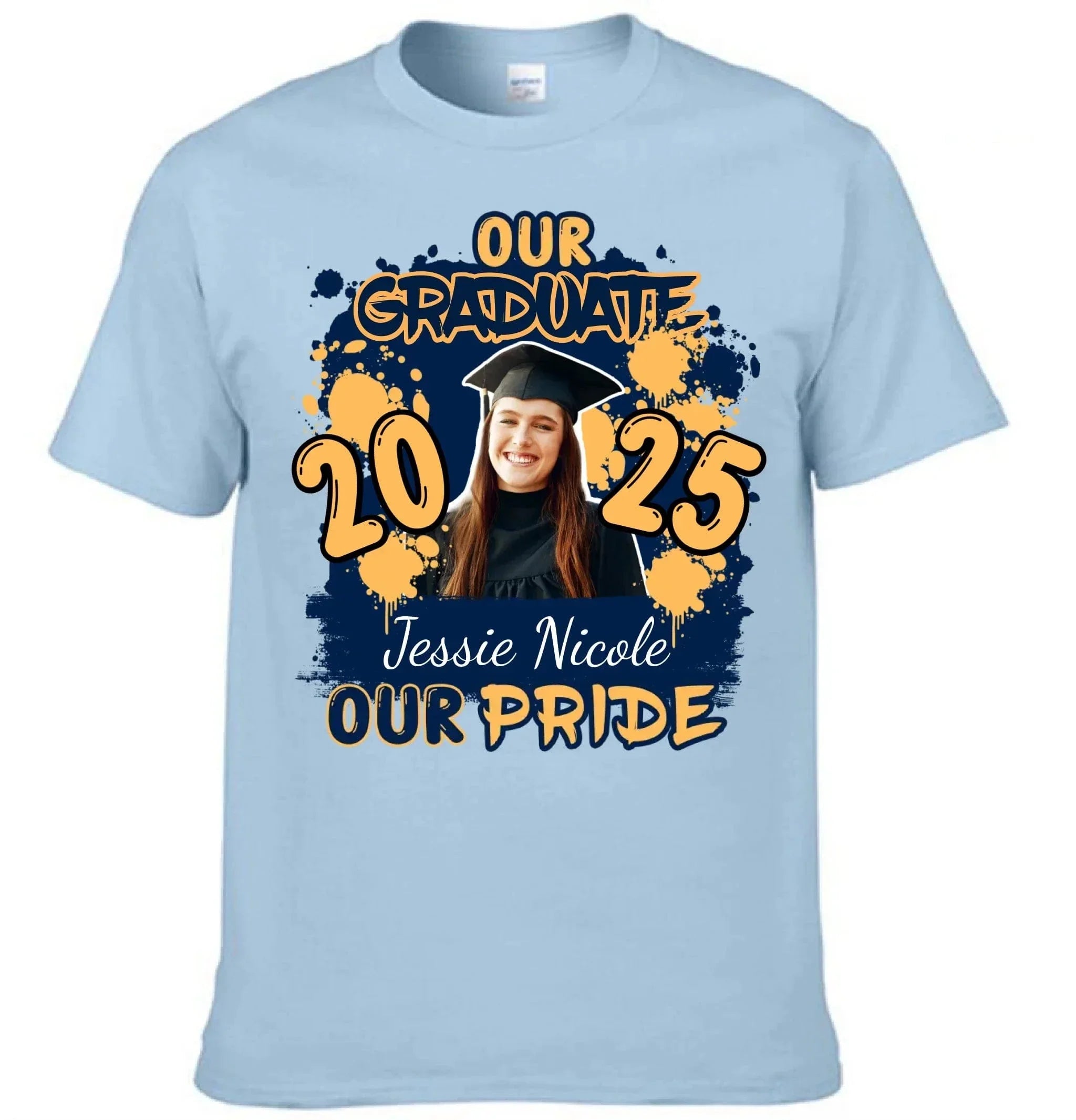 Custom Graduation Season T-Shirt - Personalized Graduation Apparel with Photo, Name and Year - Memorial Gifts for Students, Grandchildren, Siblings - Joliny
