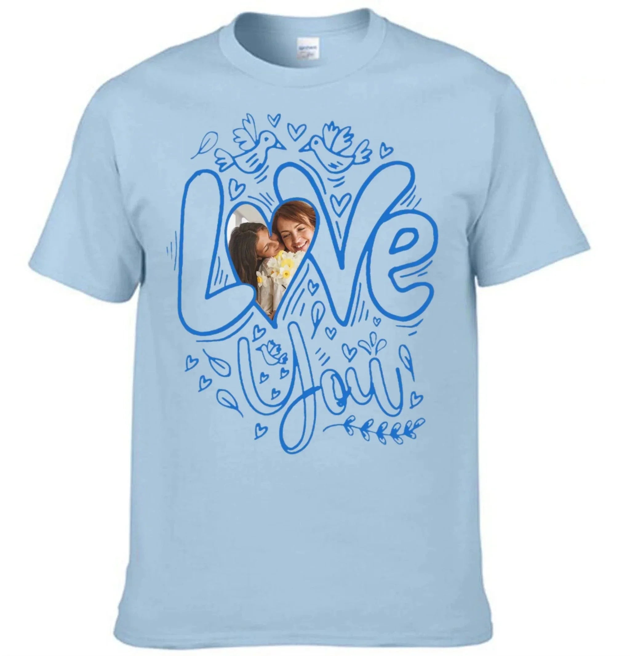 Customized T-shirt with the theme of "Love" - Customized Clothes Featuring Heart-shaped Photos - Gift for Couples,Boyfriend,Girfriend,Husband,Wife - Joliny