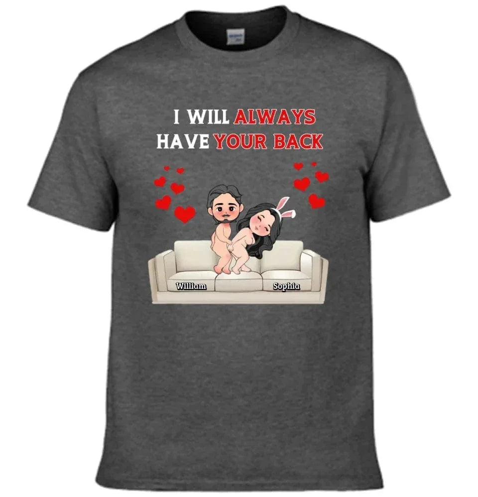 Customized Fun Couple T-shirt - Personalized Name and Cartoon Couple Image Quirky Fun Costume - A Gift For Girlfriend,Boyfriend,Husband,Wife - Joliny