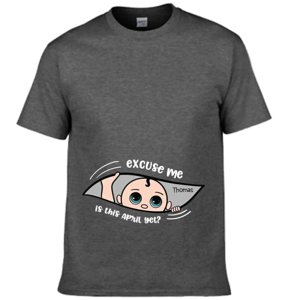 Customized Maternity Clothe - Personalized Cartoon Baby Image,Name and Month for Mom-To-Be Clothing - A Gift For Maternal,Wife - Joliny