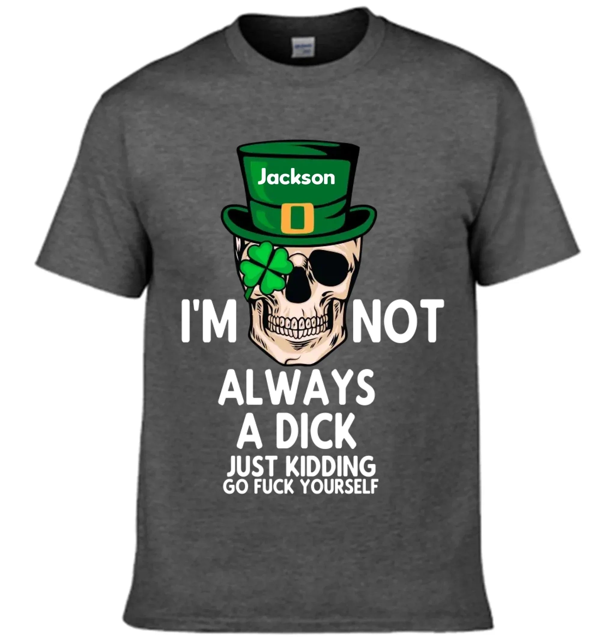 Customized St. Patrick's Day T-shirt - Personalized Name St. Patrick's Day Themed Skull Printed Clothes - A Gift For Friend,Family,Holiday Enthusiasts - Joliny