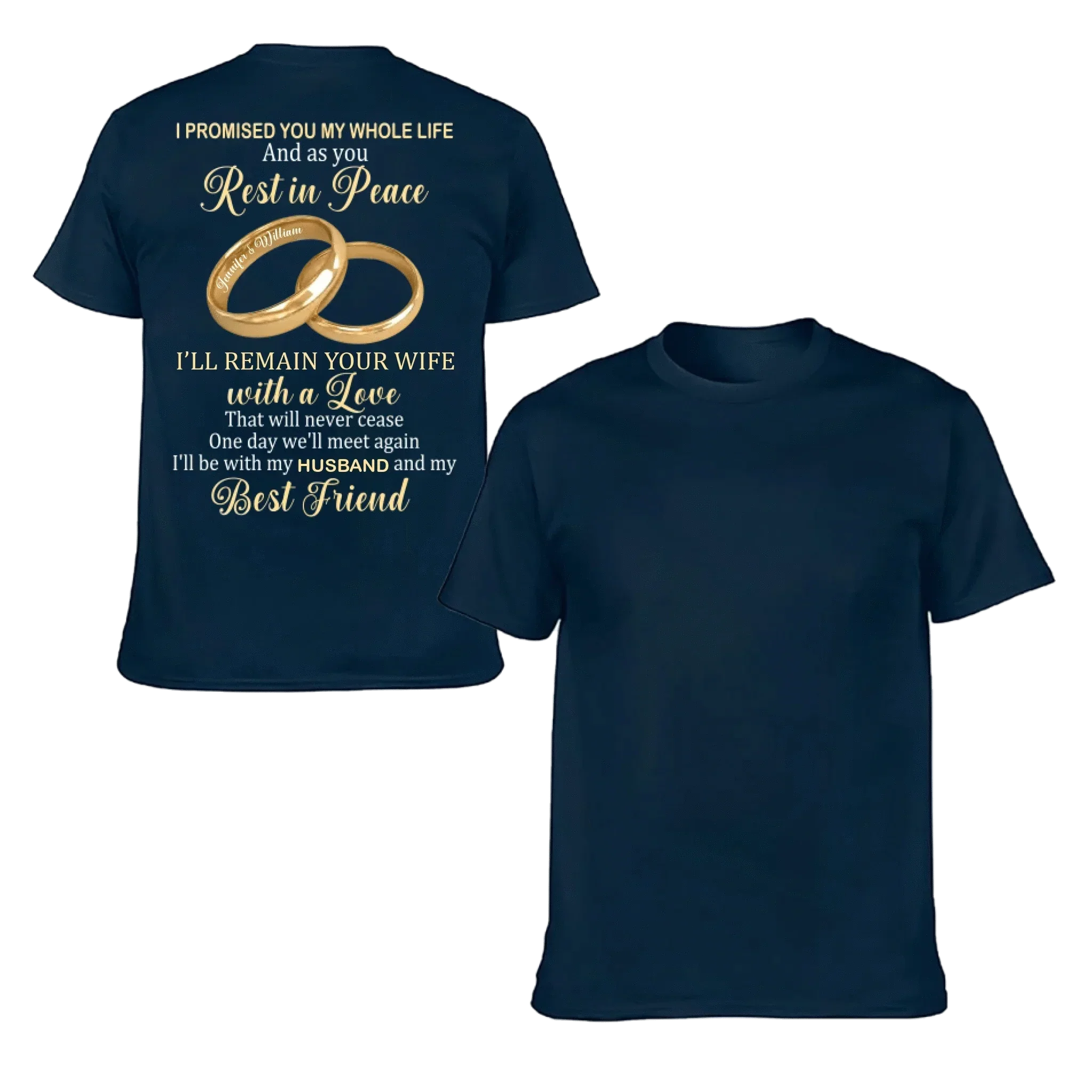Customized Couple's Theme T-shirt - Personalized Nicknames for Ring Love Letter Clothing - A Gift For Wife,Husband,Girlfriend,Boyfriend - Joliny