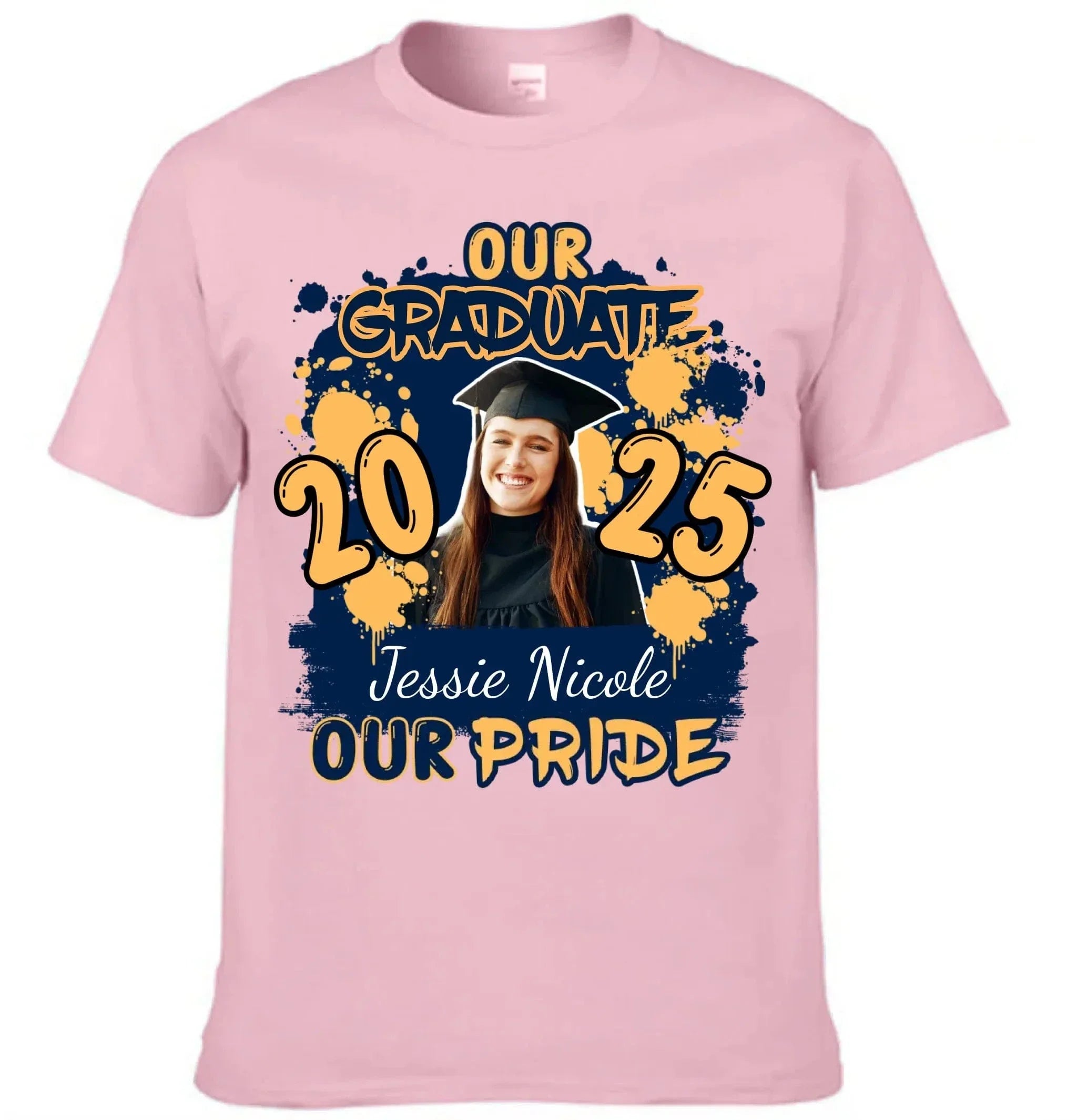 Custom Graduation Season T-Shirt - Personalized Graduation Apparel with Photo, Name and Year - Memorial Gifts for Students, Grandchildren, Siblings - Joliny