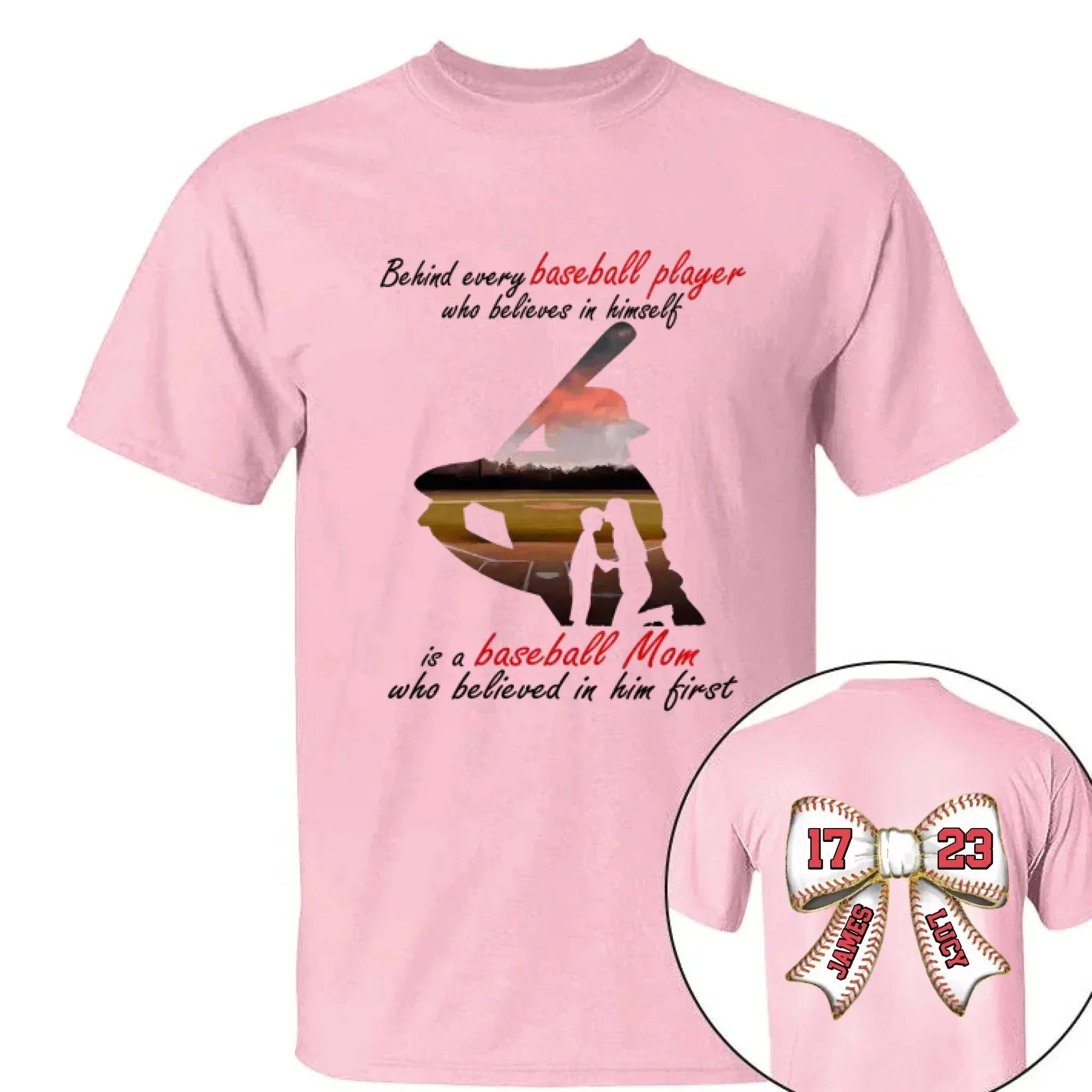 Customed Baseball T-Shirt - Personalised Baseball Themed Apparel with Themes,Numbers and Names - Gifts for Family,Children,Baseball Lovers - Joliny