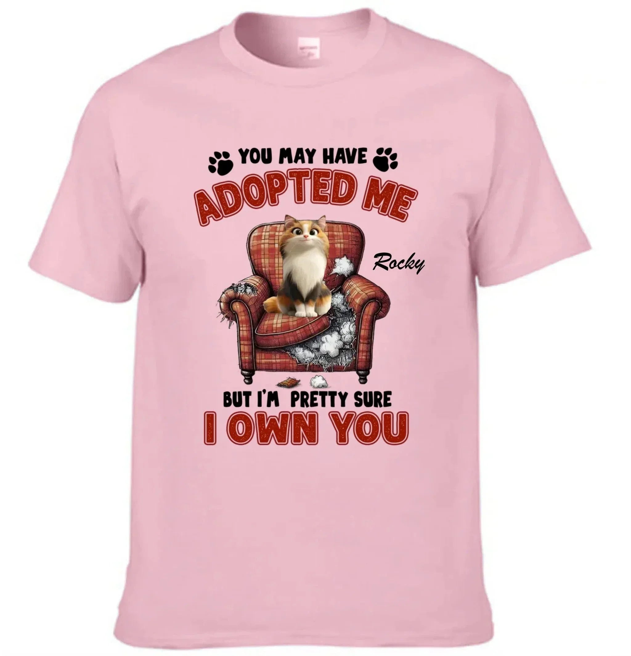 Customized Cat Themed T-Shirt - Personalized Cat Owner Clothing with Cat and Cat's Name - A Gift For Cat Owners,Cat Lovers - Joliny