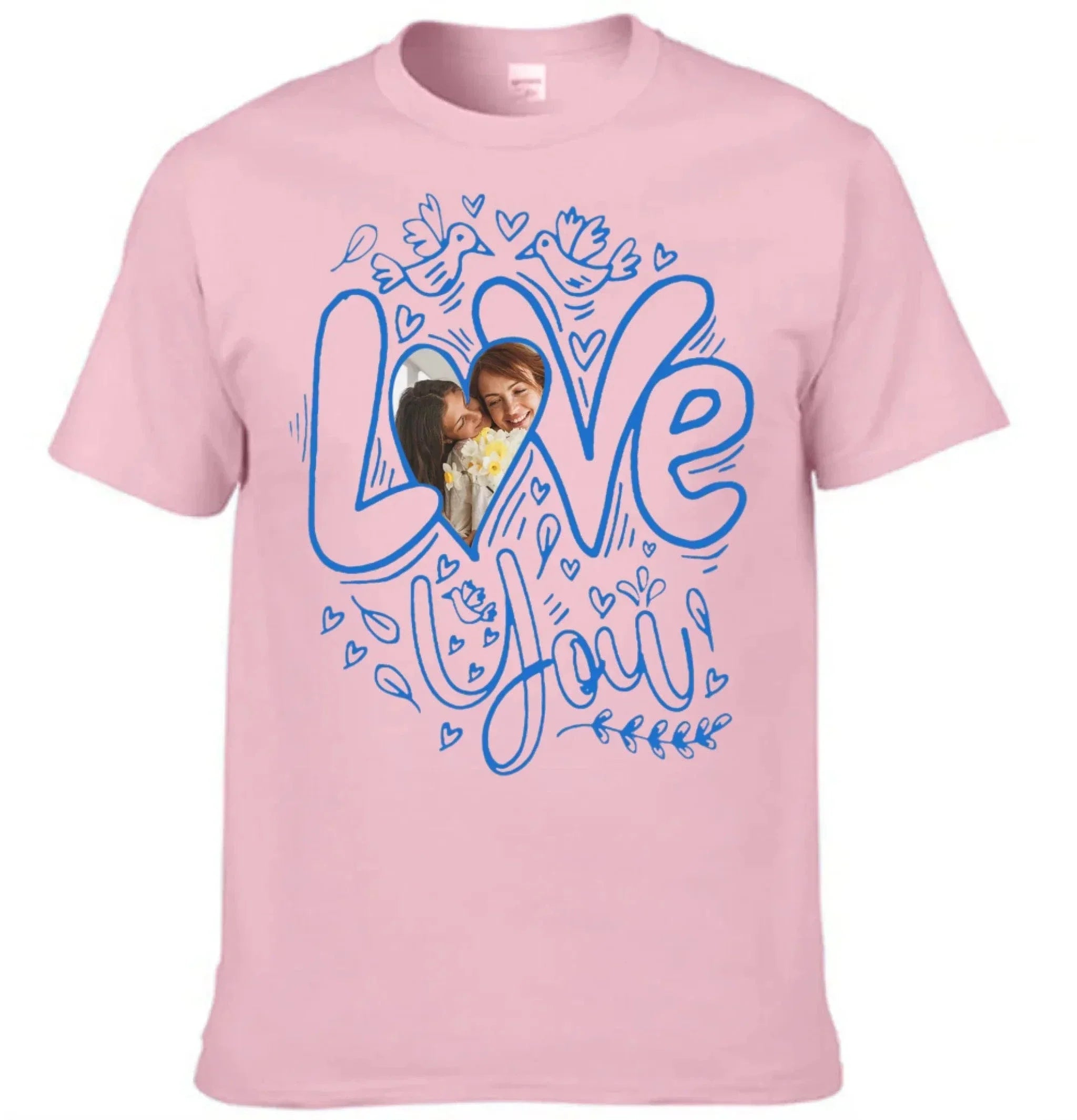 Customized T-shirt with the theme of "Love" - Customized Clothes Featuring Heart-shaped Photos - Gift for Couples,Boyfriend,Girfriend,Husband,Wife - Joliny