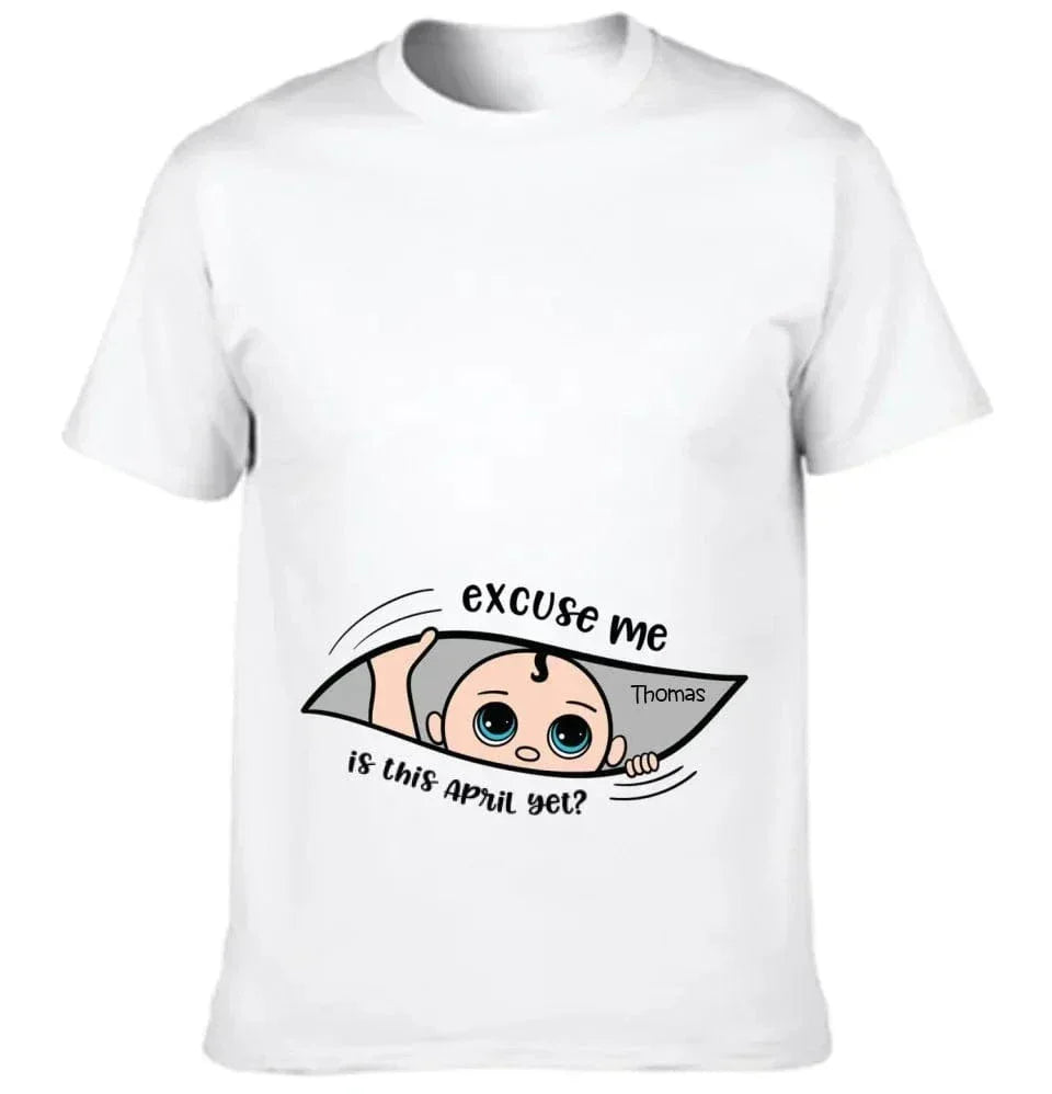 Customized Maternity Clothe - Personalized Cartoon Baby Image,Name and Month for Mom-To-Be Clothing - A Gift For Maternal,Wife - Joliny